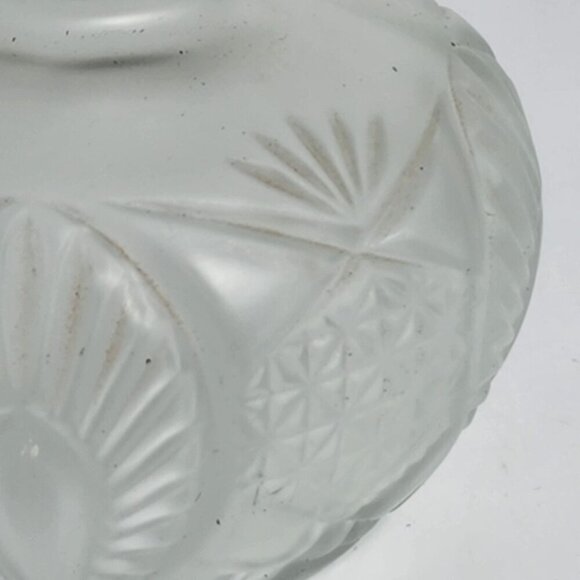 Frosted Glass Lamplight Farms Oil Lamp Embossed Floral Details Clear Chimney VTG - Picture 6 of 12